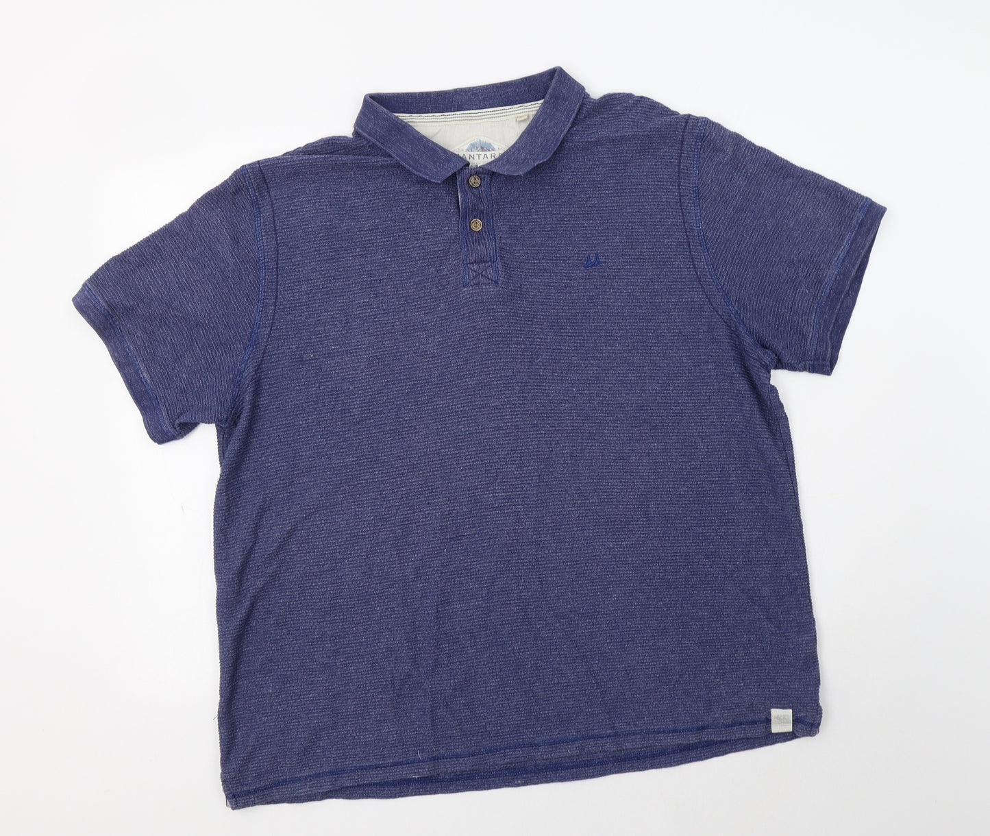 Mantaray Mens Blue  Cotton  Polo Size XL Collared Button