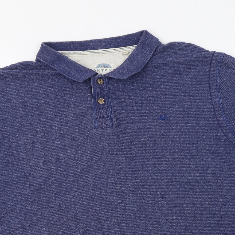 Mantaray Mens Blue  Cotton  Polo Size XL Collared Button