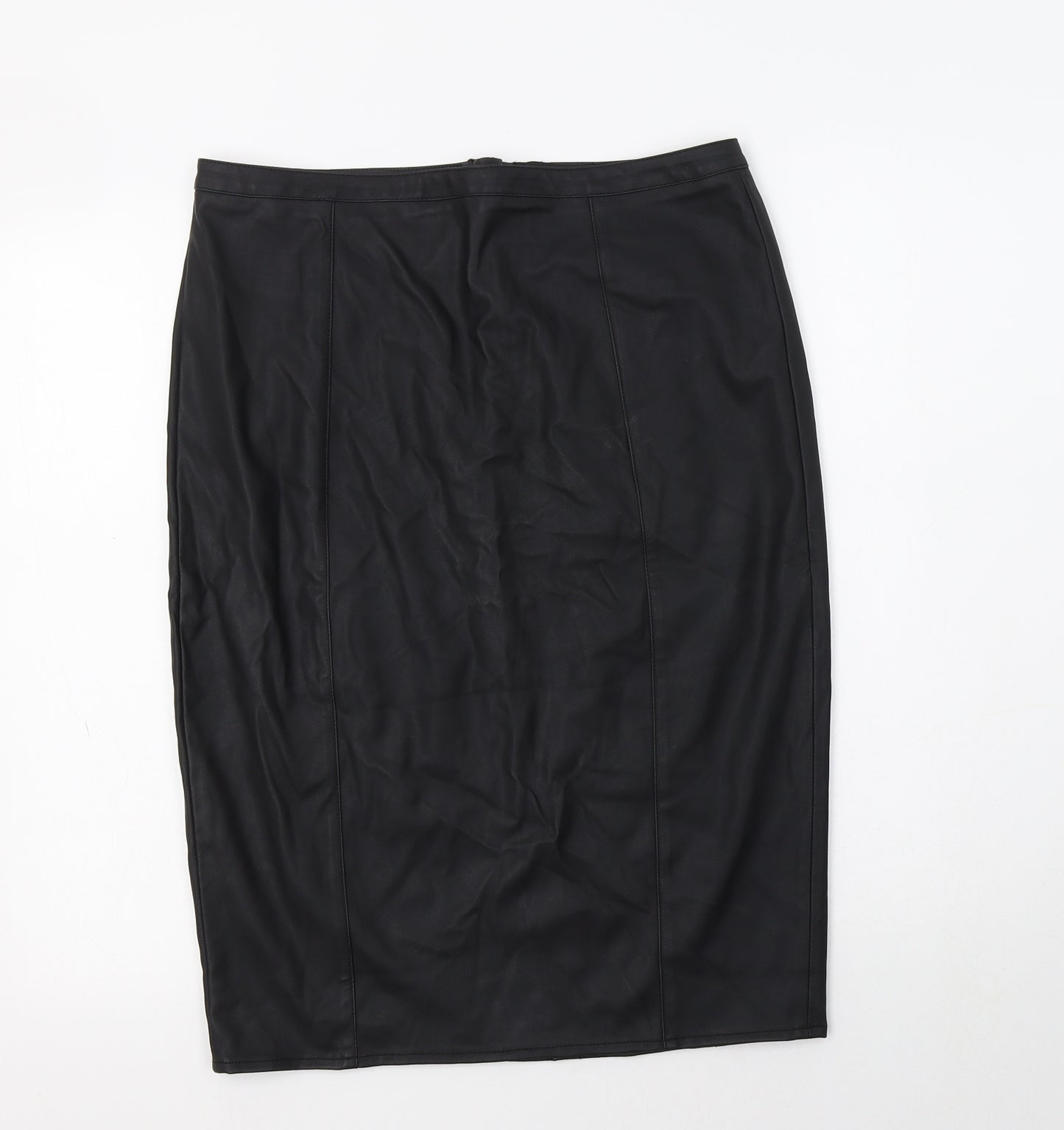 Dorothy Perkins Womens Black  Polyurethane Skort Skirt Size 12   Zip