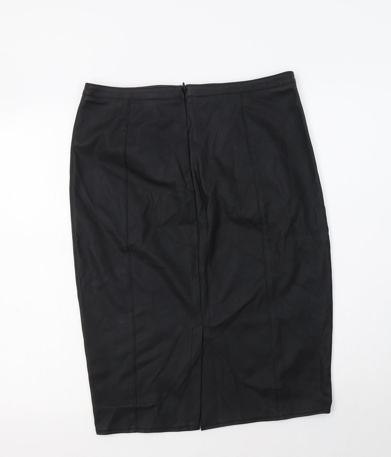 Dorothy Perkins Womens Black  Polyurethane Skort Skirt Size 12   Zip