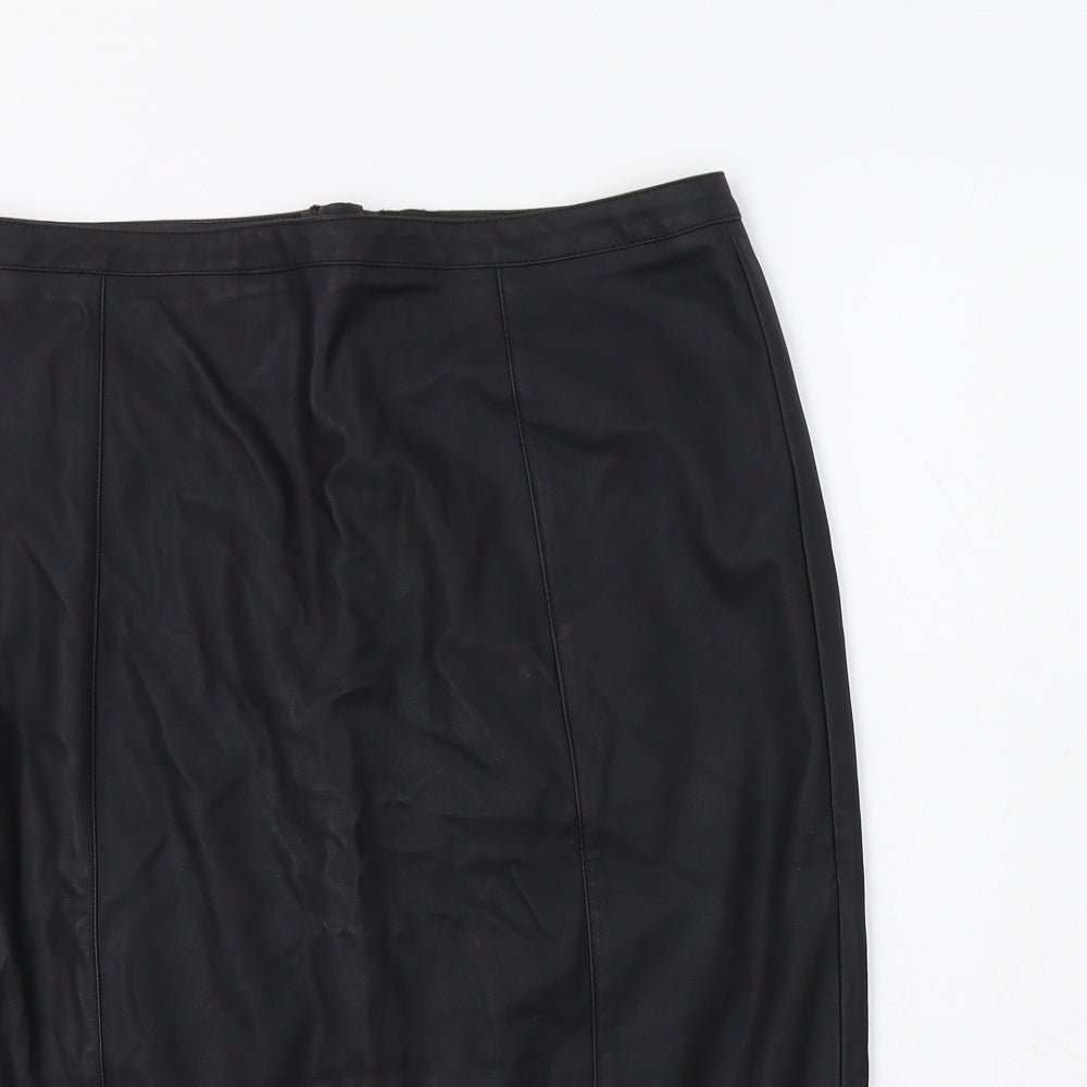 Dorothy Perkins Womens Black  Polyurethane Skort Skirt Size 12   Zip