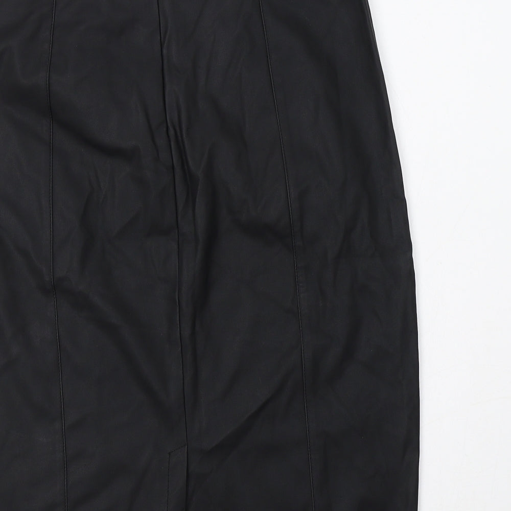 Dorothy Perkins Womens Black  Polyurethane Skort Skirt Size 12   Zip