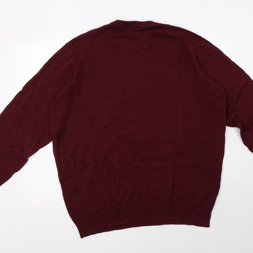 Golf Co Mens Purple Crew Neck  Cotton Pullover Jumper Size L