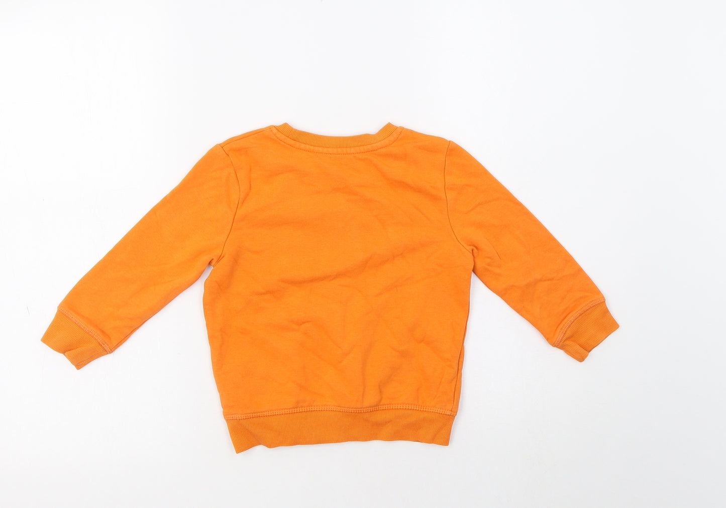 George Girls Orange  Cotton Pullover Sweatshirt Size 2-3 Years   - Lion