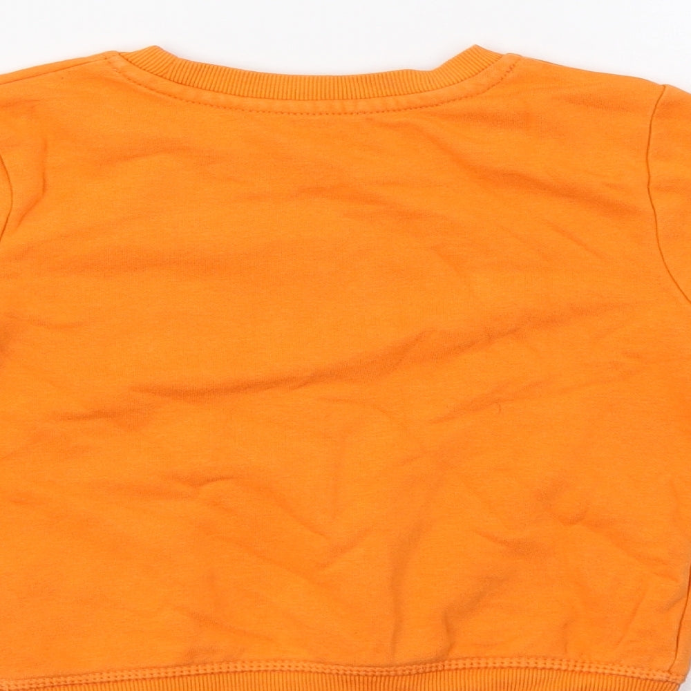George Girls Orange  Cotton Pullover Sweatshirt Size 2-3 Years   - Lion