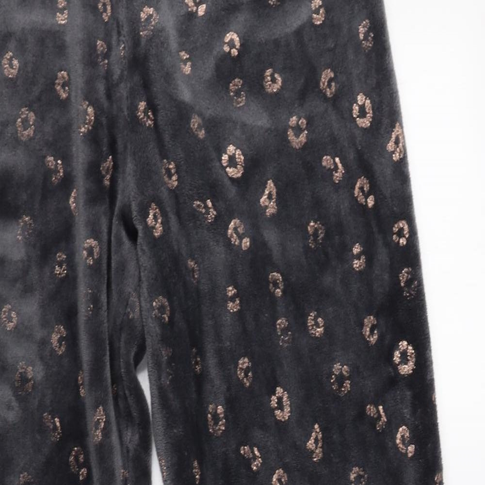 F&F Womens Grey Animal Print Polyester  Lounge Pants Size L