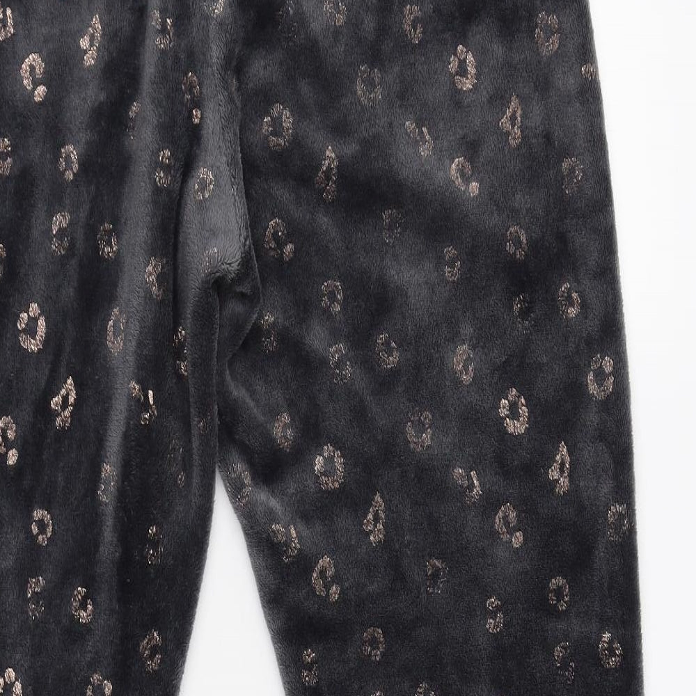 F&F Womens Grey Animal Print Polyester  Lounge Pants Size L