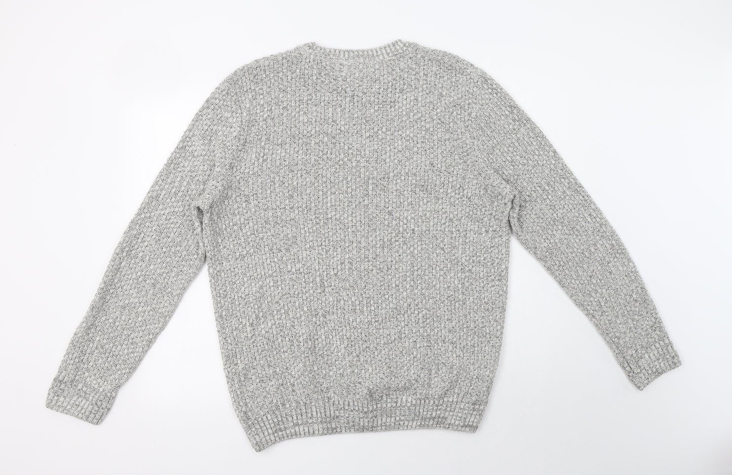 Frederik Anderson Copenhagen Mens Grey Crew Neck  Cotton Pullover Jumper Size L