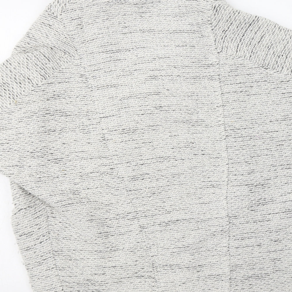 River Island Womens Grey V-Neck  Acrylic Cardigan Jumper Size 10
