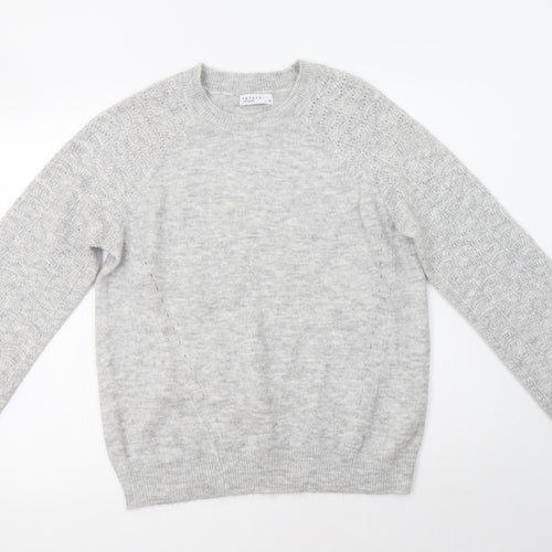 Papaya Womens Grey Collared  Acrylic Pullover Jumper Size M