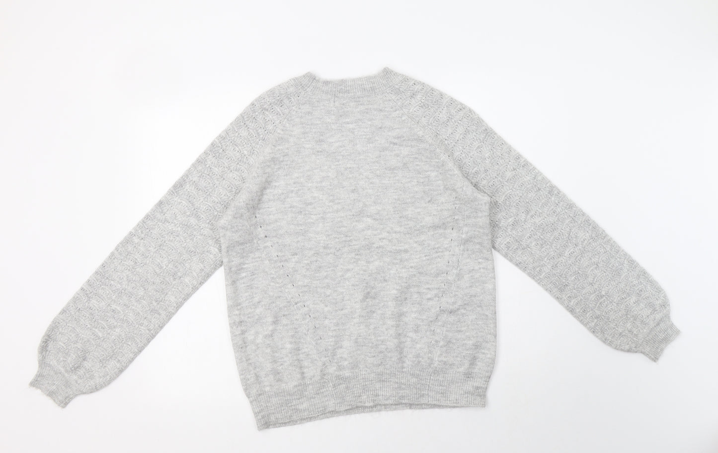 Papaya Womens Grey Collared  Acrylic Pullover Jumper Size M