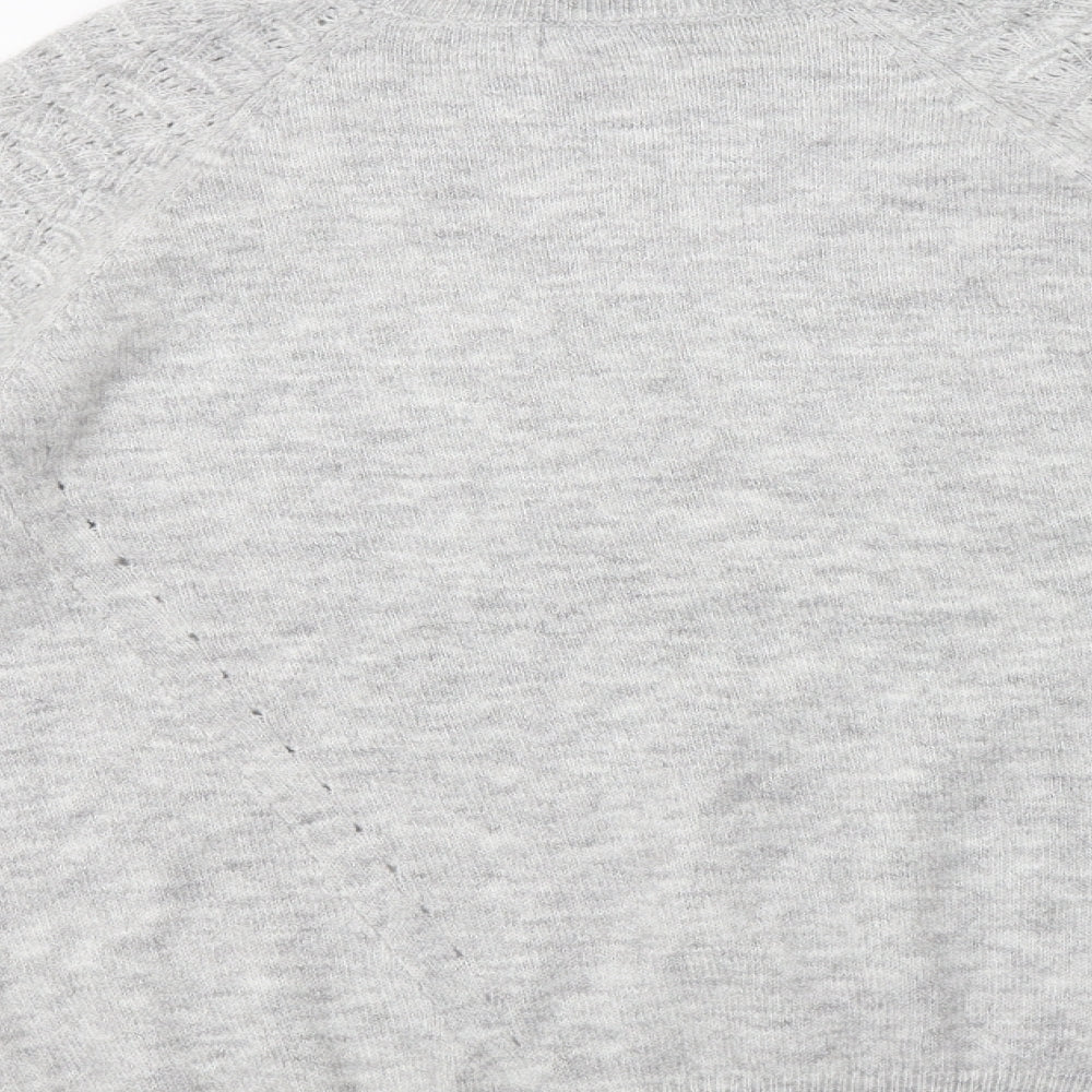 Papaya Womens Grey Collared  Acrylic Pullover Jumper Size M