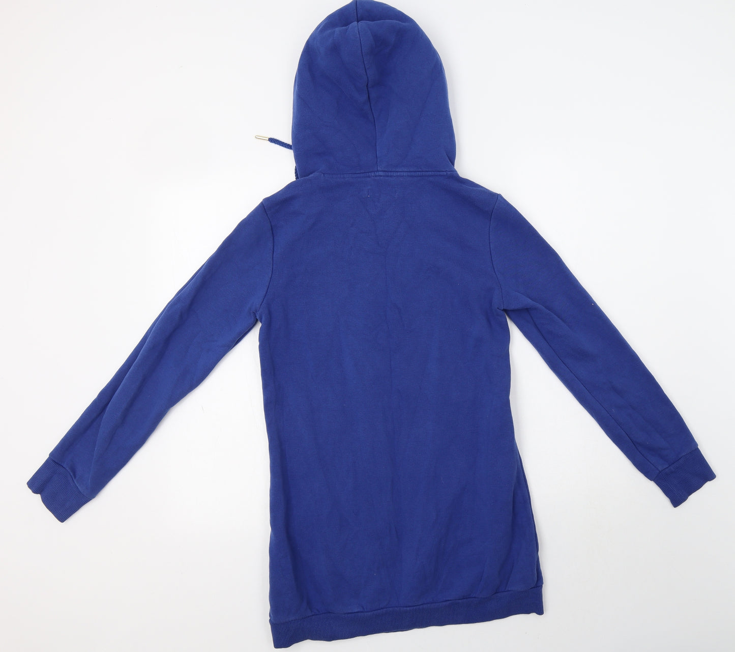adidas Womens Blue  Cotton Tunic Hoodie Size 8