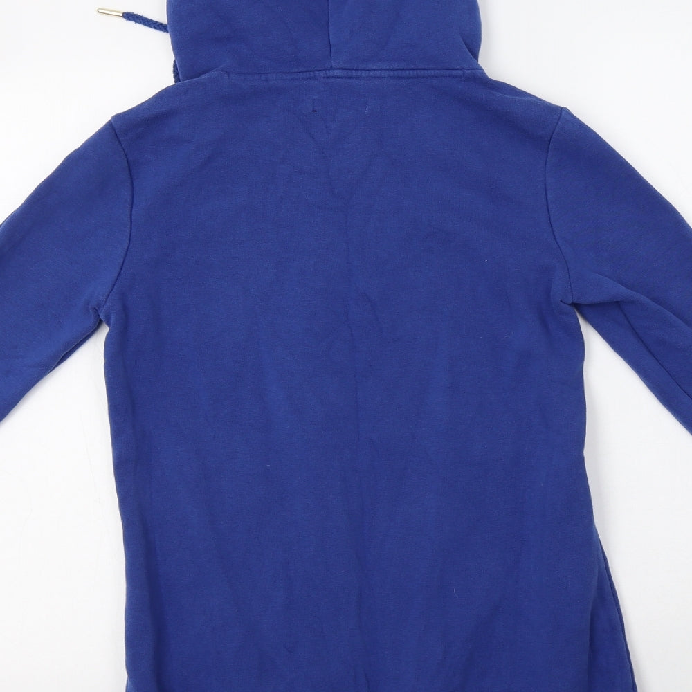 adidas Womens Blue  Cotton Tunic Hoodie Size 8
