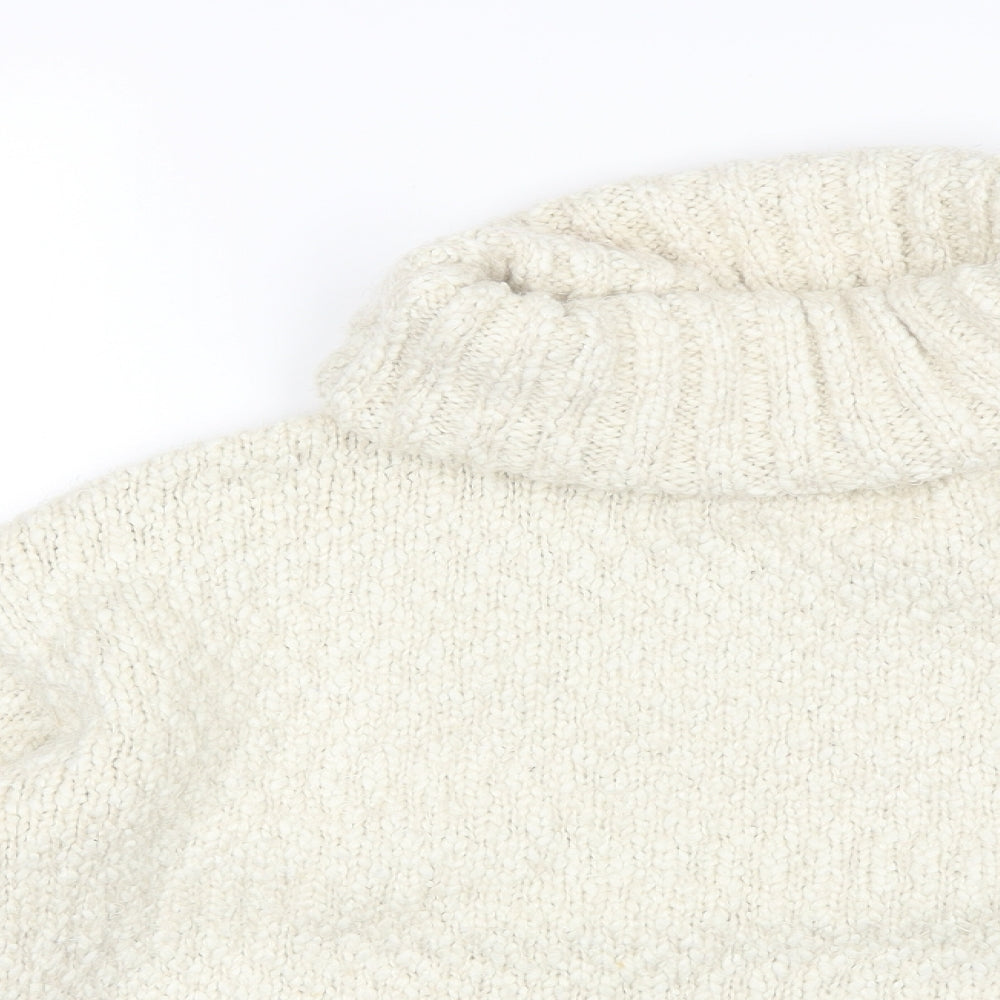 NEXT Womens White Roll Neck  Acrylic Pullover Jumper Size 14