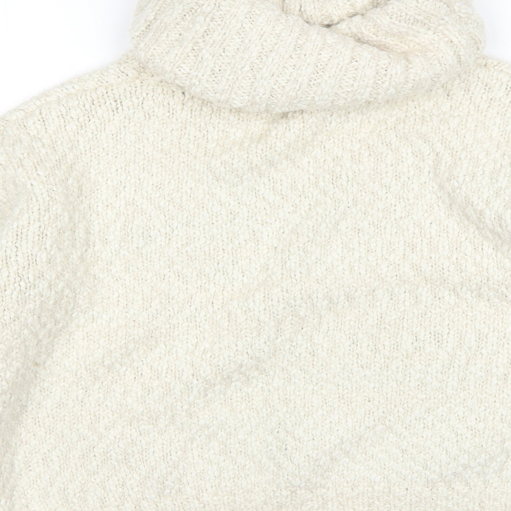 NEXT Womens White Roll Neck  Acrylic Pullover Jumper Size 14