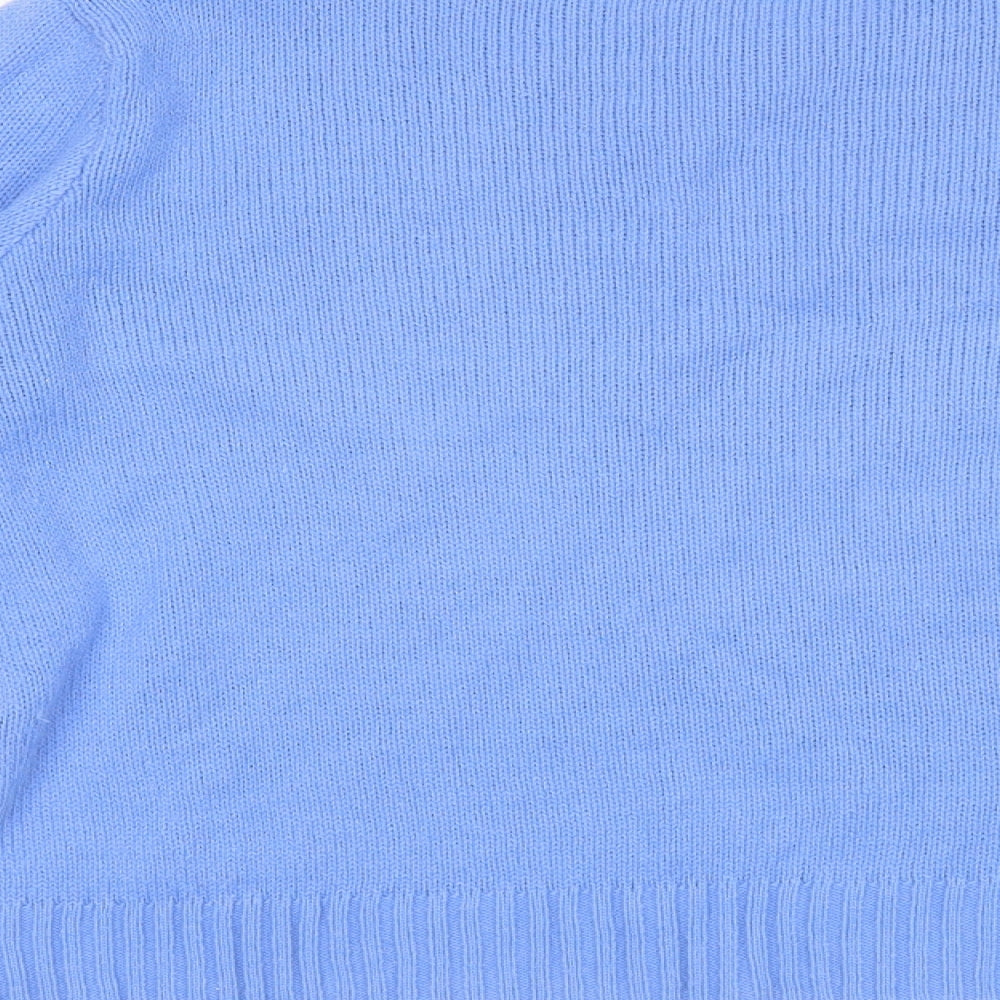 Divided Womens Blue Round Neck  Acrylic Pullover Jumper Size M