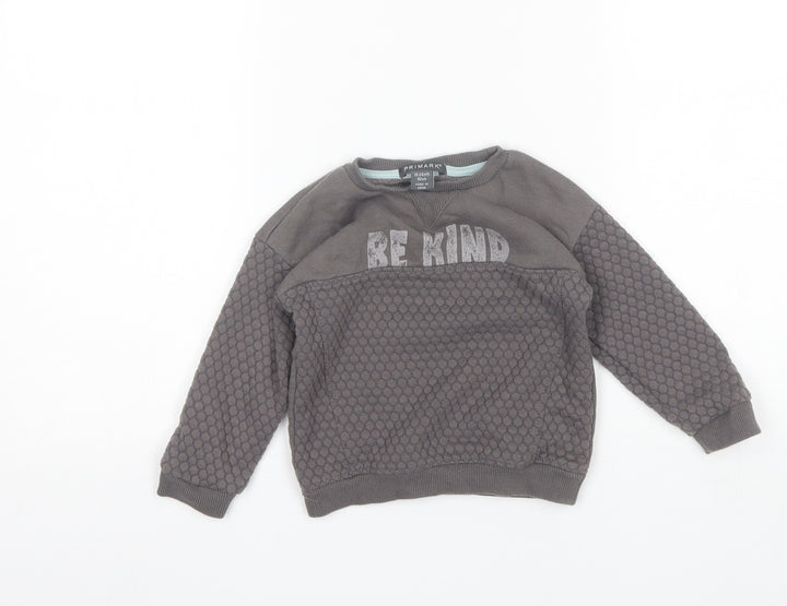 Primark Baby Grey  Cotton Pullover Jumper Size 18-24 Months