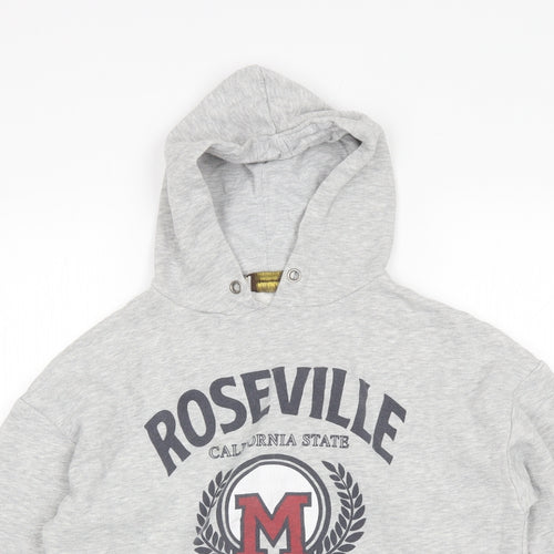 Pull&Bear Womens Grey  Cotton Pullover Hoodie Size M
