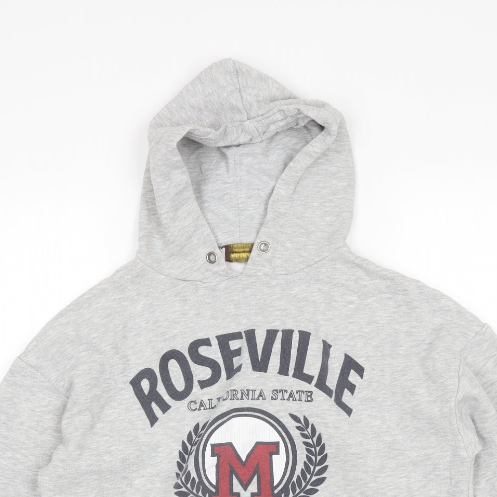 Pull&Bear Womens Grey  Cotton Pullover Hoodie Size M