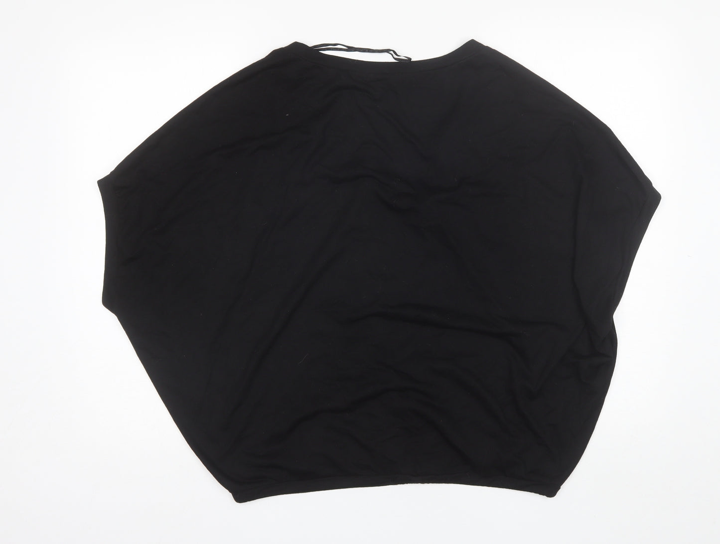 George Womens Black Round Neck  Polyester Cardigan Jumper Size M