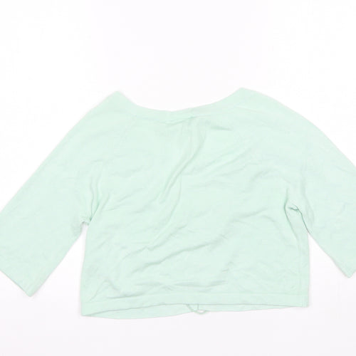 Wallis Womens Green Round Neck  Viscose Shrug Jumper Size S