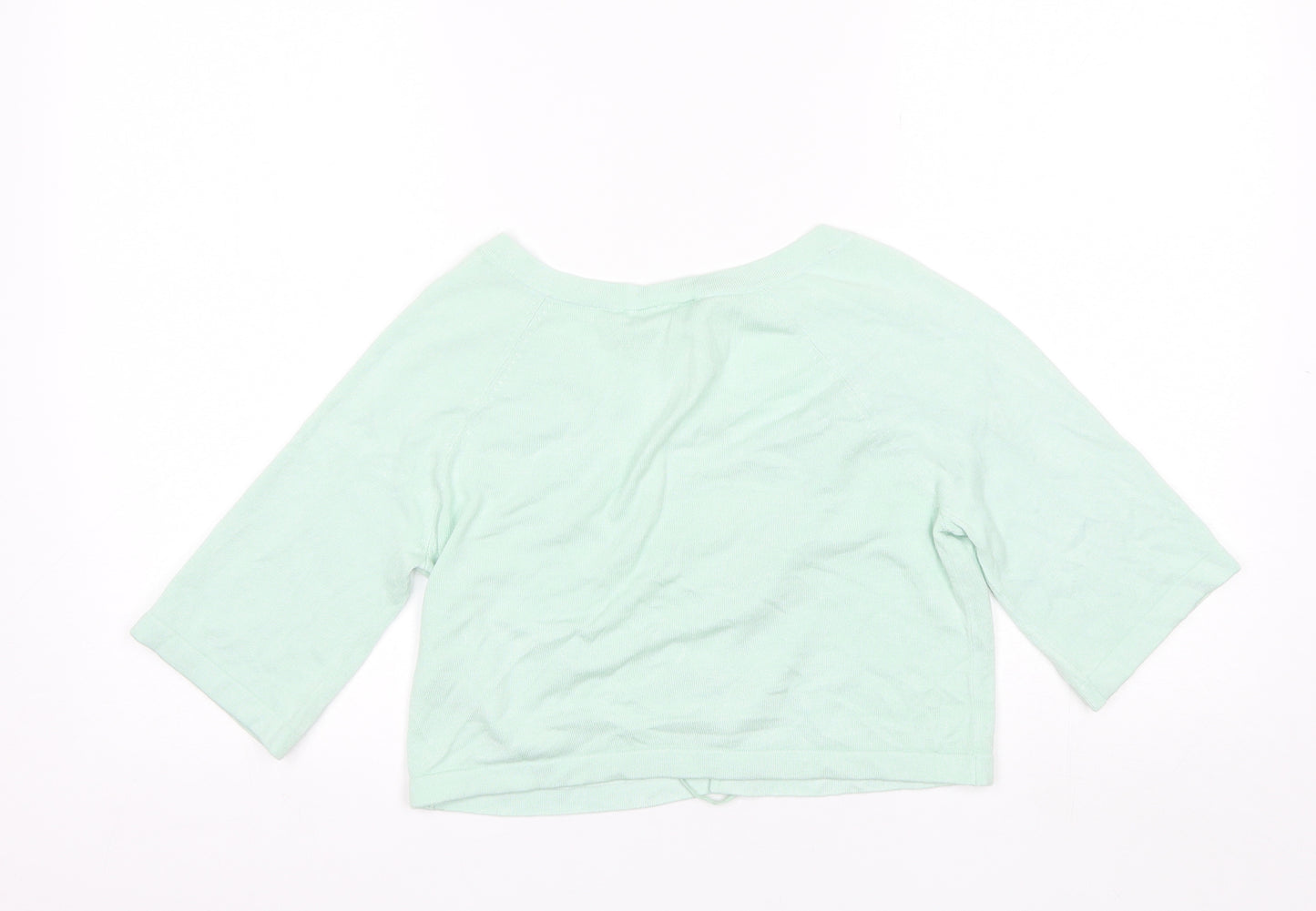 Wallis Womens Green Round Neck  Viscose Shrug Jumper Size S