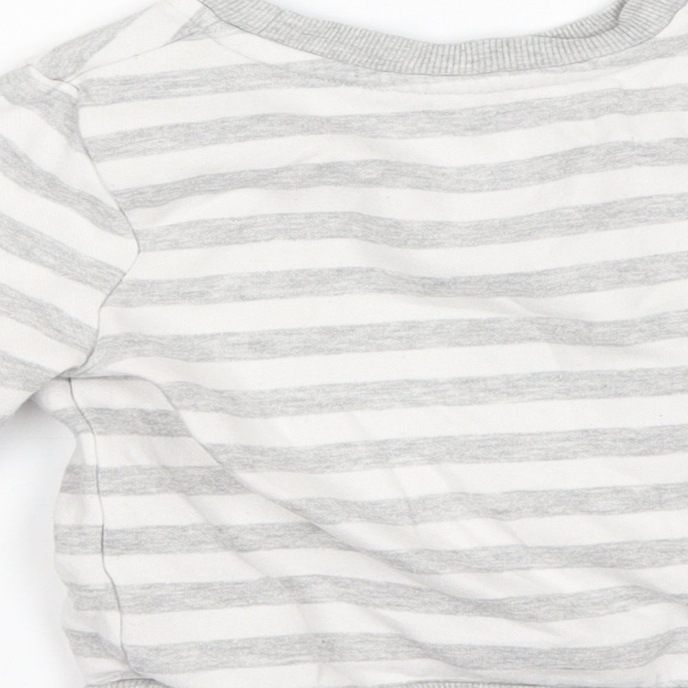 George Baby Grey Striped Cotton Pullover Jumper Size 18-24 Months