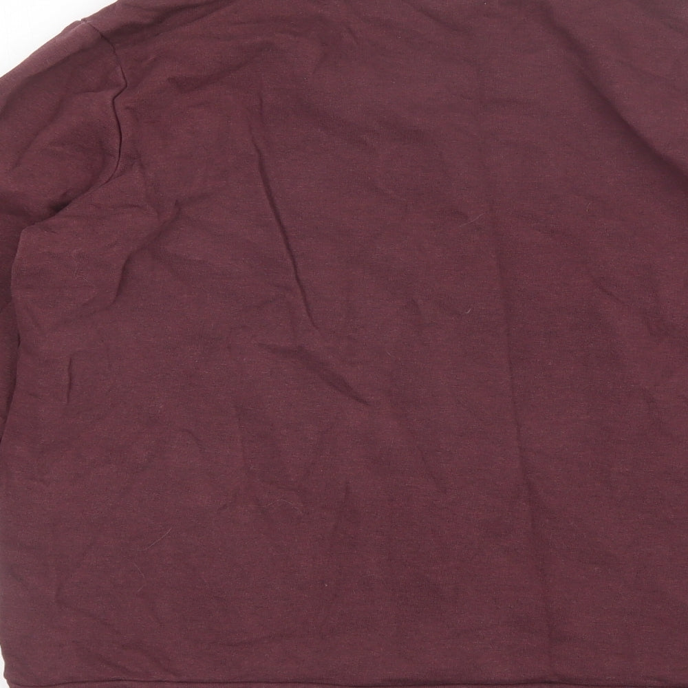 Jaqueline de Yong Womens Purple Round Neck  Cotton Pullover Jumper Size S