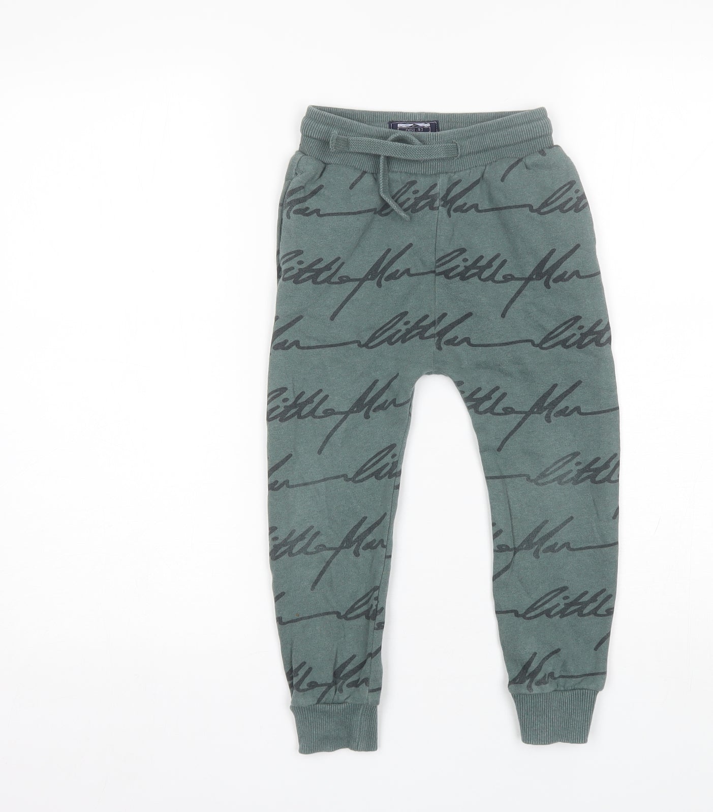 NEXT Boys Green  Cotton Sweatpants Trousers Size 5-6 Years  Regular