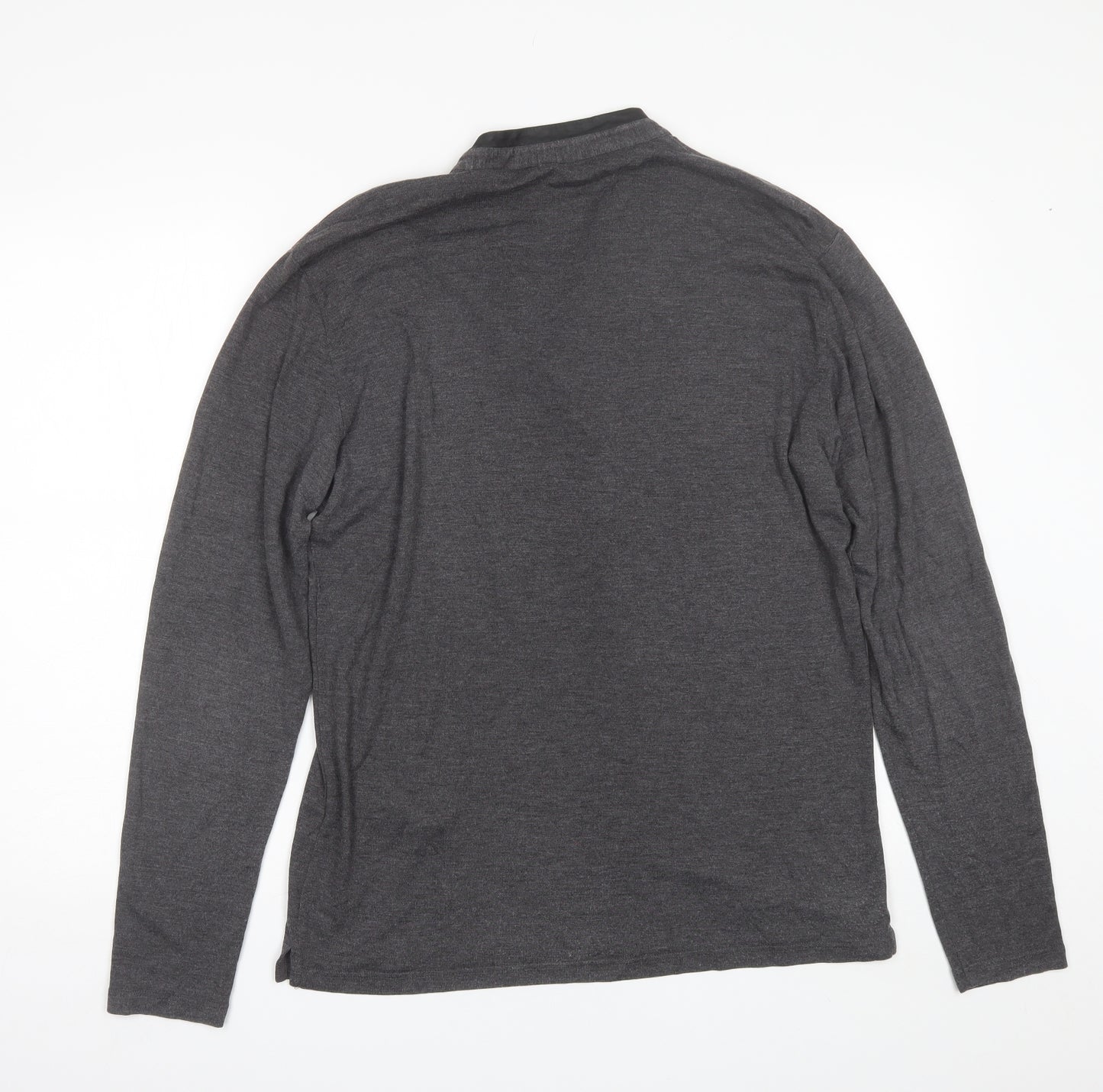 The Kooples Mens Grey  Lyocell  T-Shirt Size L V-Neck