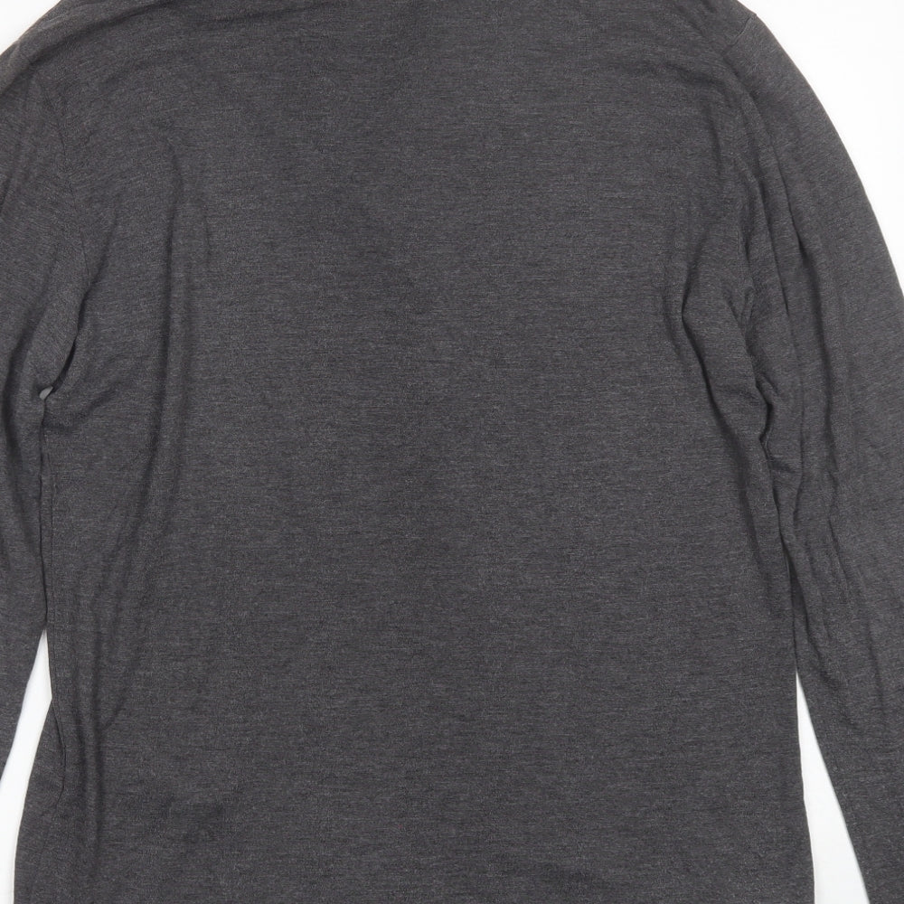 The Kooples Mens Grey  Lyocell  T-Shirt Size L V-Neck