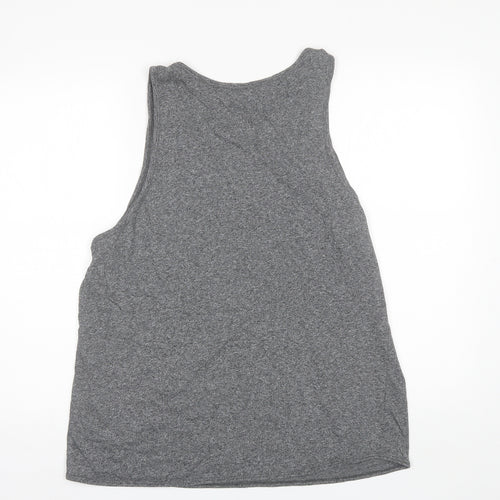 Divided Womens Grey  Cotton Basic Tank Size L Round Neck