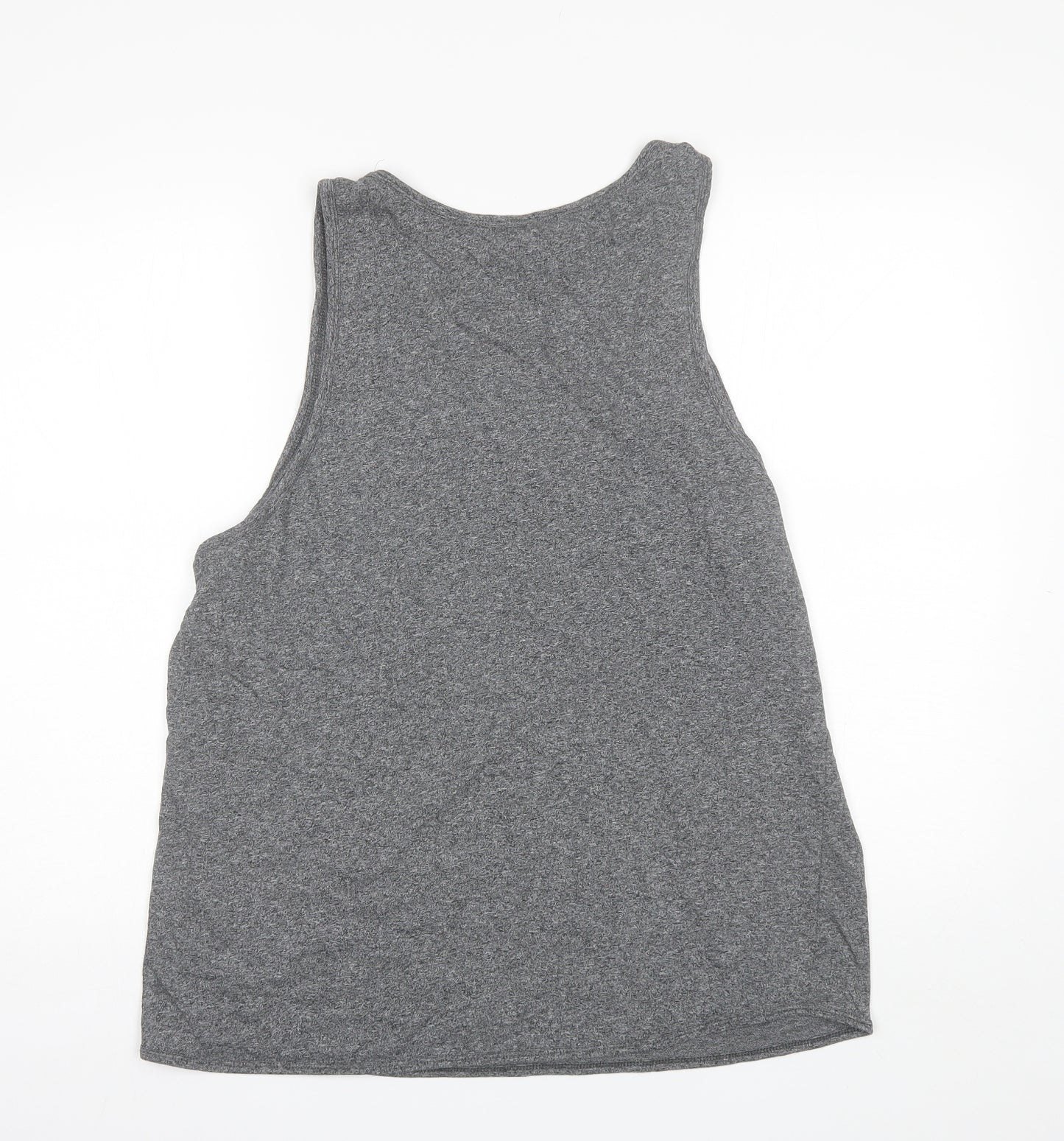 Divided Womens Grey  Cotton Basic Tank Size L Round Neck