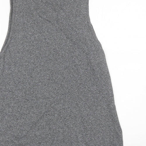 Divided Womens Grey  Cotton Basic Tank Size L Round Neck