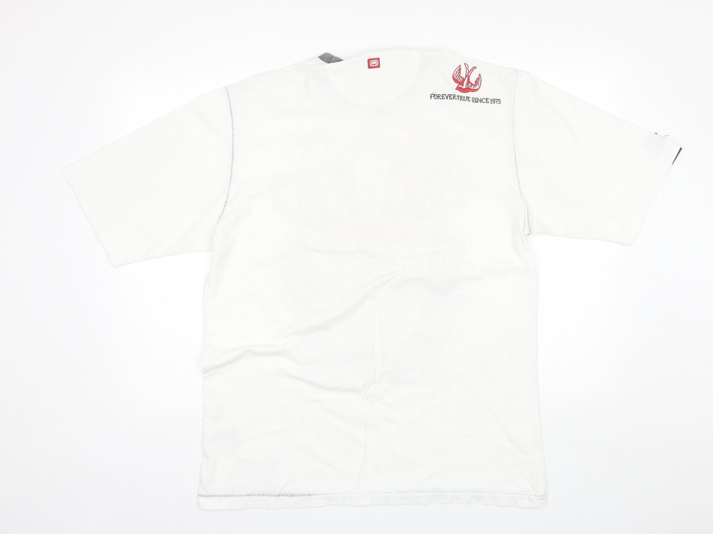 Ecko Unitd Mens White  Cotton  T-Shirt Size L Round Neck