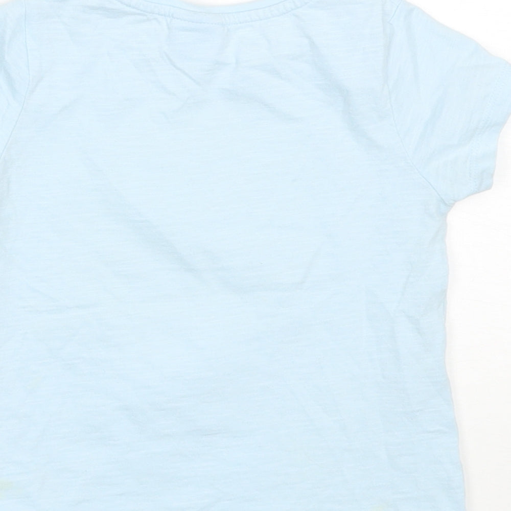 F&F Girls Blue  Cotton Basic T-Shirt Size 2-3 Years Round Neck