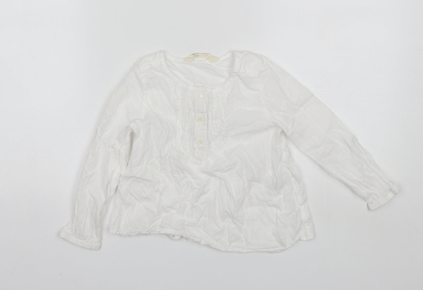 H&M Girls White  Cotton Basic T-Shirt Size 3-4 Years Round Neck