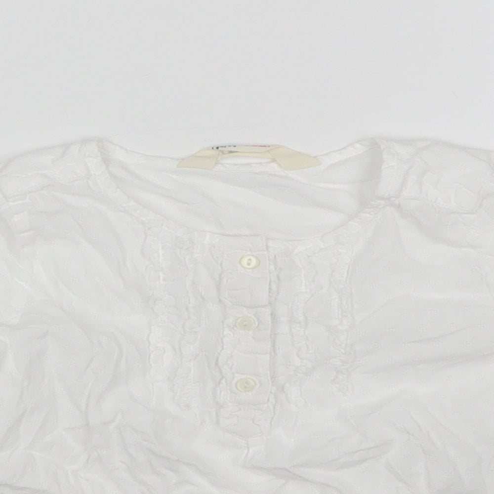 H&M Girls White  Cotton Basic T-Shirt Size 3-4 Years Round Neck