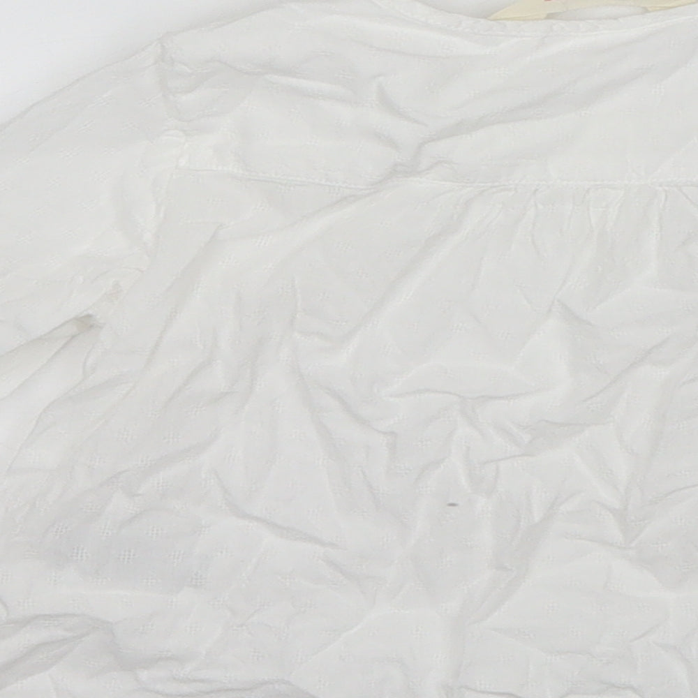 H&M Girls White  Cotton Basic T-Shirt Size 3-4 Years Round Neck