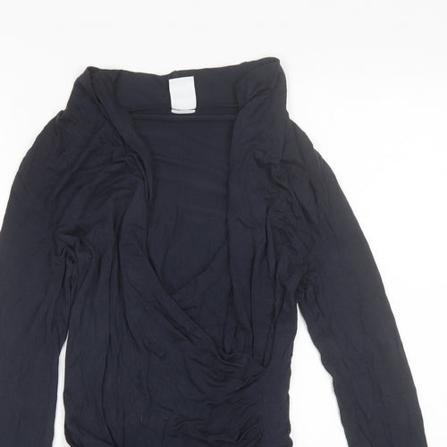 Mama-licious Womens Blue  Viscose Basic Blouse Size S V-Neck