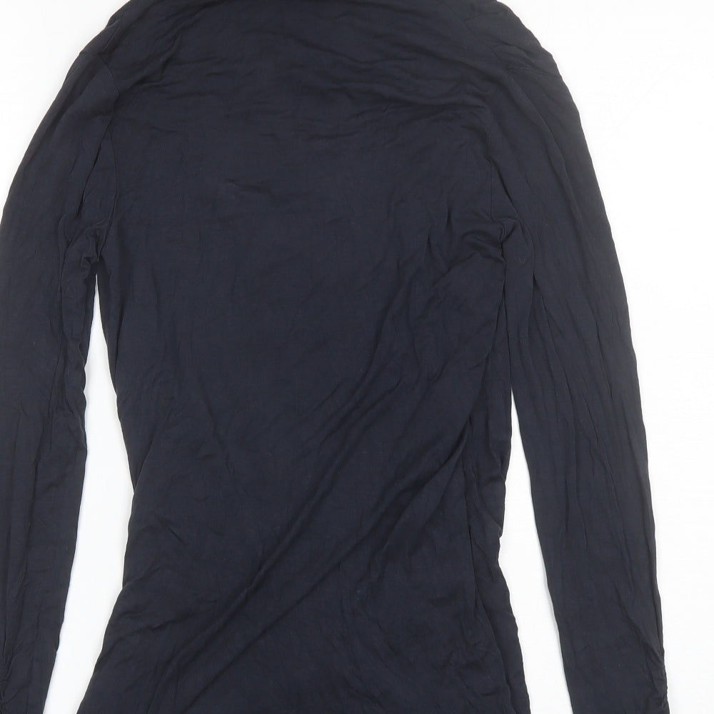 Mama-licious Womens Blue  Viscose Basic Blouse Size S V-Neck