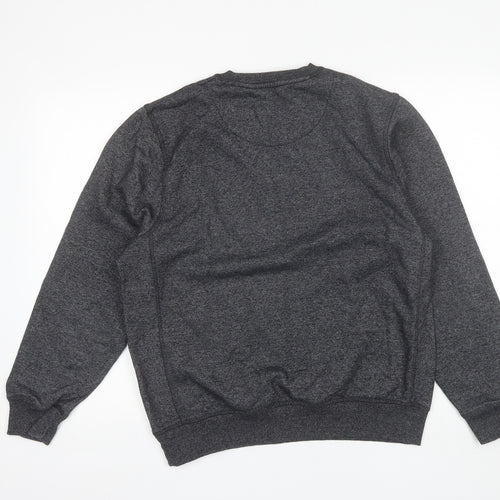 George Mens Grey Round Neck  Cotton Pullover Jumper Size M