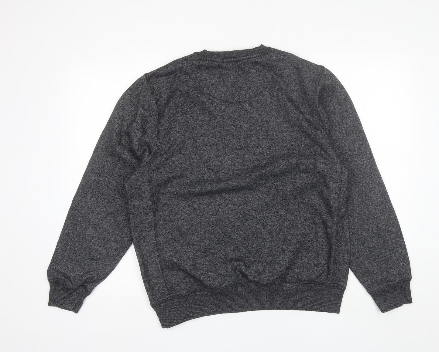 George Mens Grey Round Neck  Cotton Pullover Jumper Size M