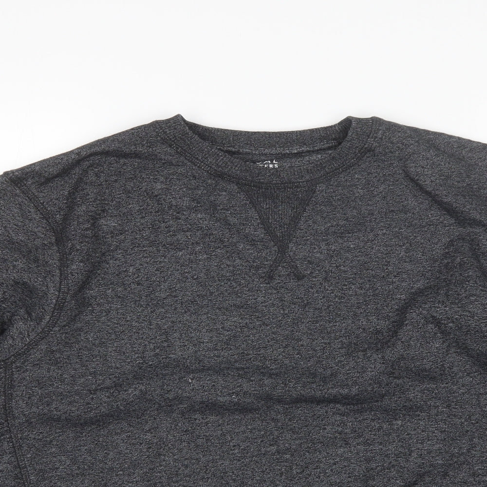 George Mens Grey Round Neck  Cotton Pullover Jumper Size M