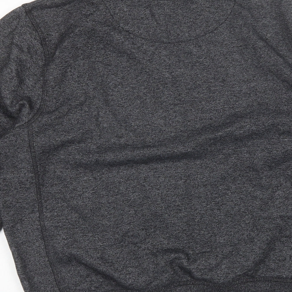 George Mens Grey Round Neck  Cotton Pullover Jumper Size M