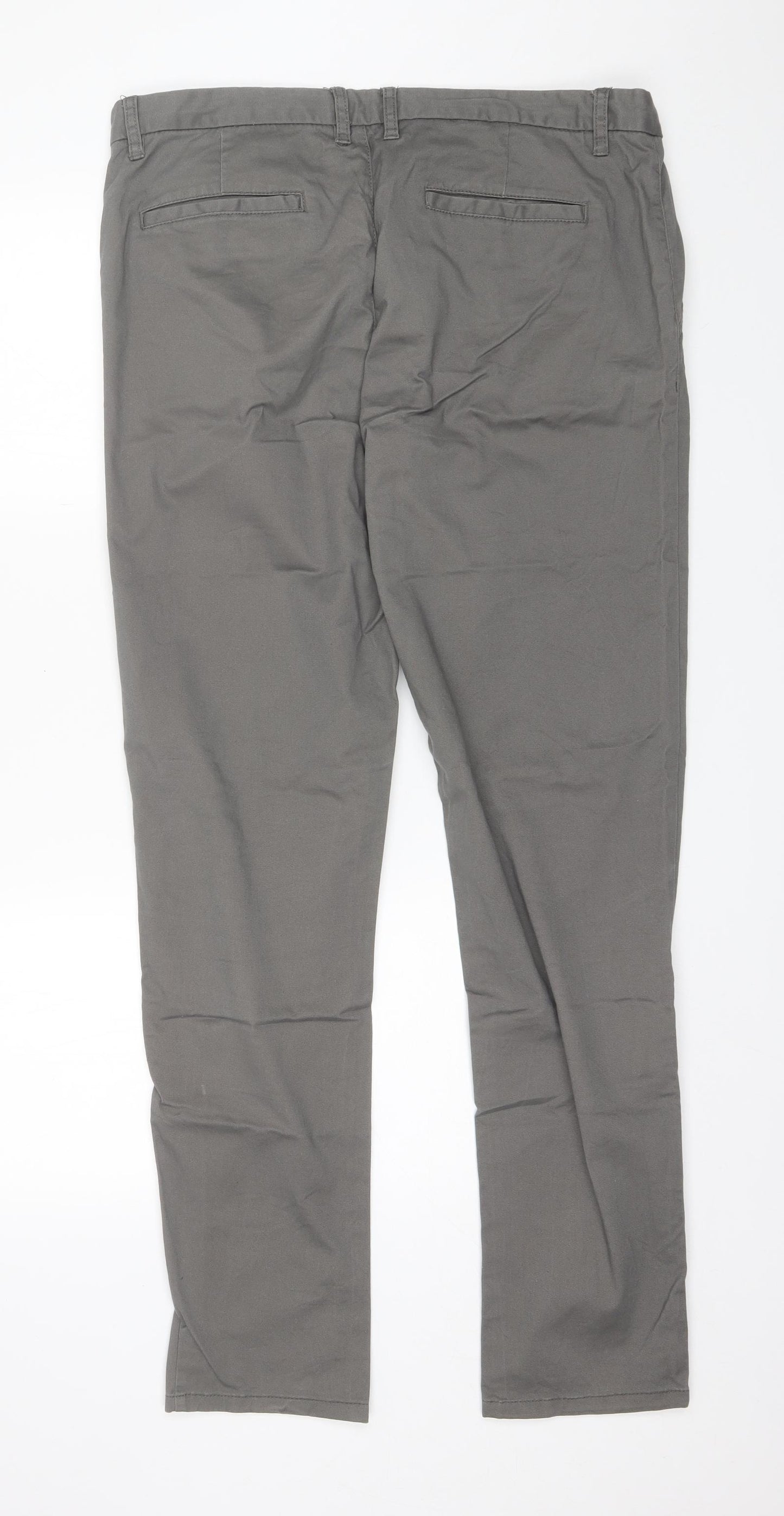Primark Mens Grey  Cotton Chino Trousers Size 36 L32 in Regular