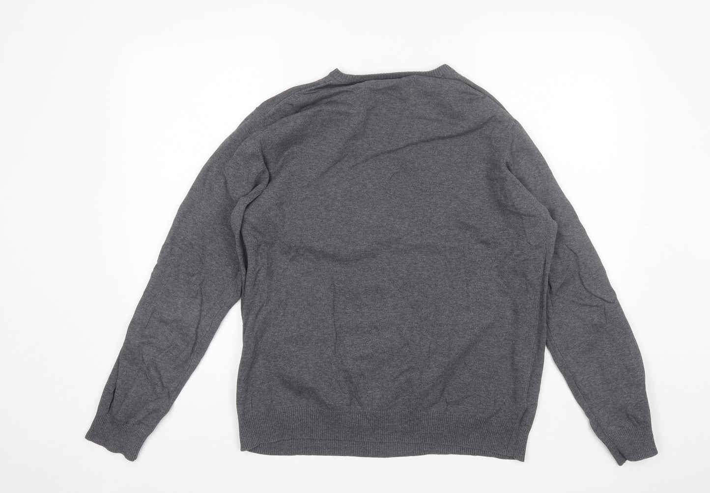 Selected Homme Mens Grey V-Neck  Acrylic Pullover Jumper Size XL