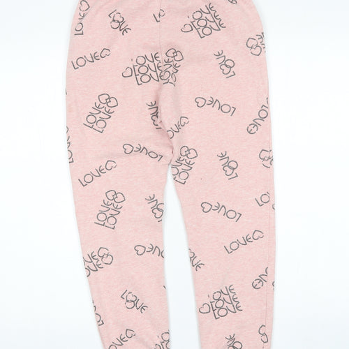 Zara Girls Pink  Polyester Sweatpants Trousers Size 13-14 Years  Regular