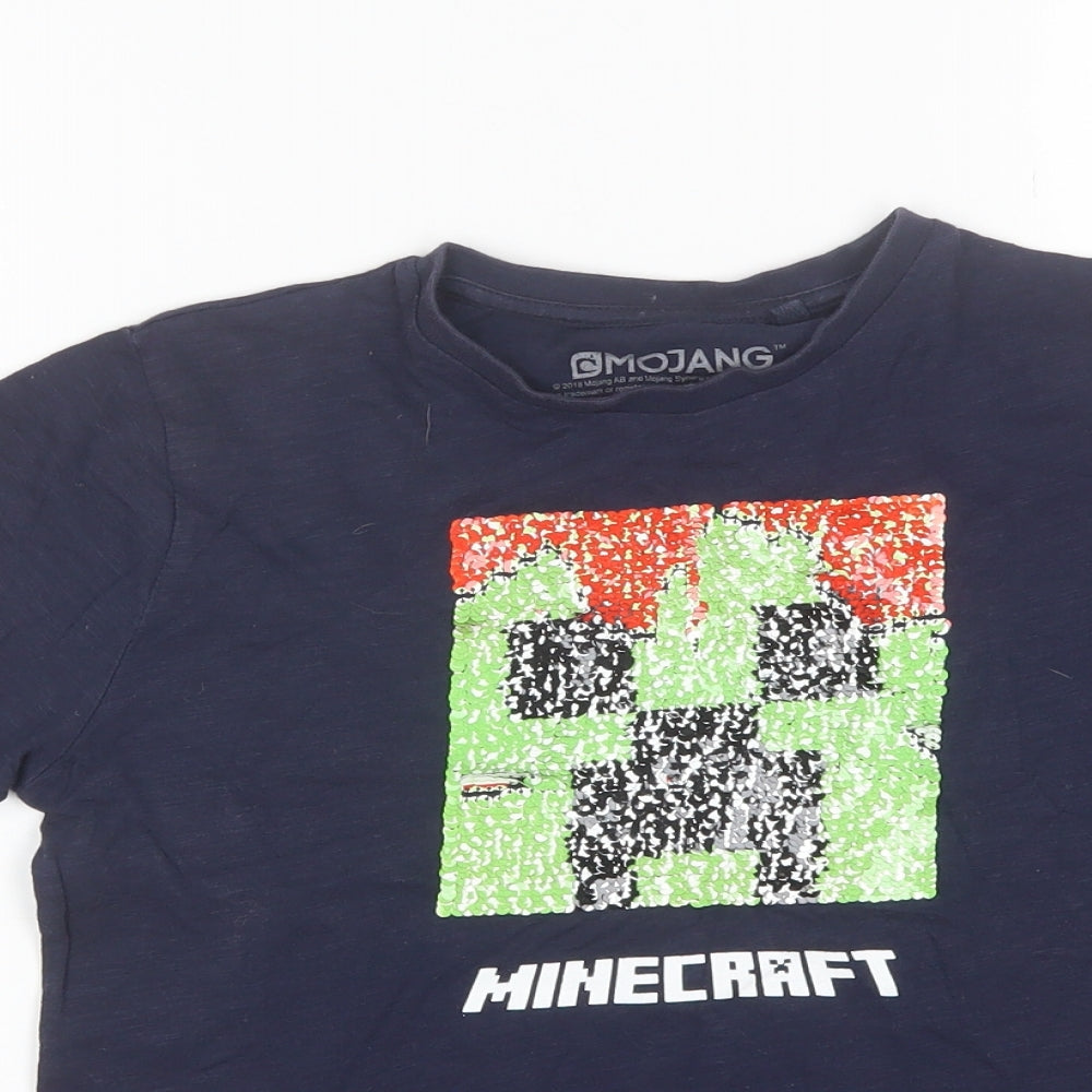 NEXT Boys Blue  Cotton Basic T-Shirt Size 9 Years Round Neck